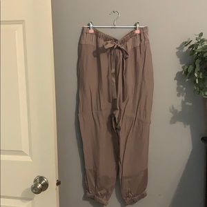 Purple silky joggers